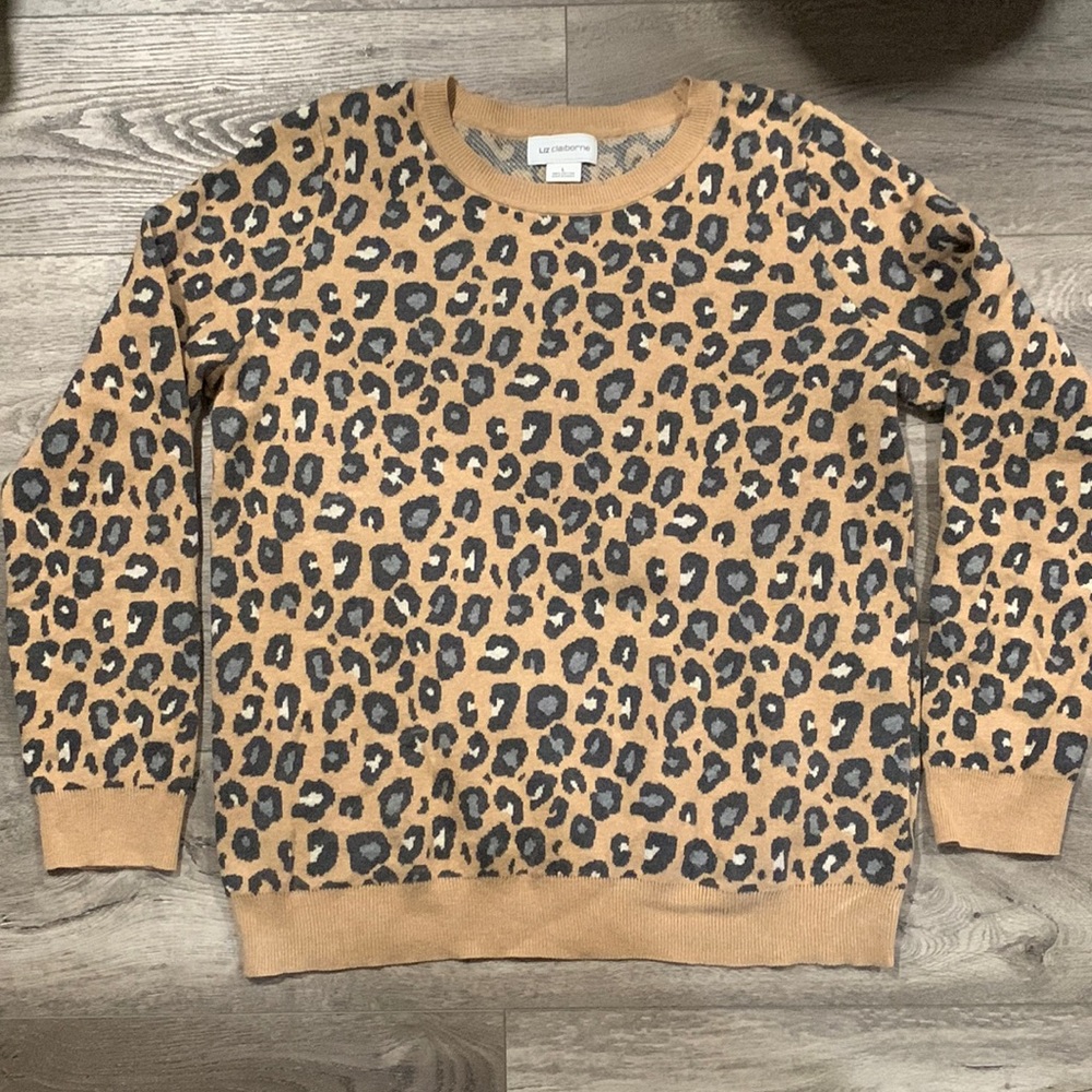 Liz Claiborne leopard print sweater.